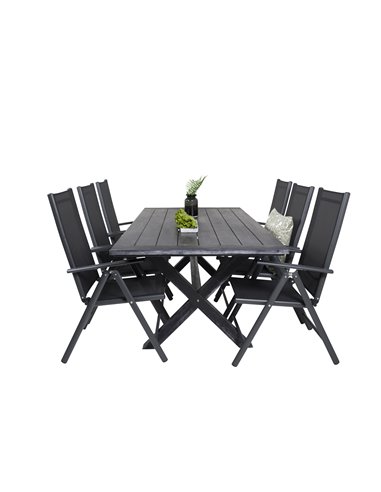 Matgrupp Rives med Break matstolar, 200 × 100 cm