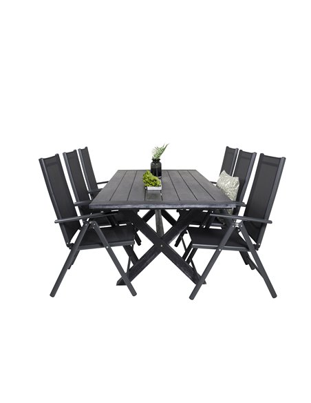 Matgrupp Rives med Break matstolar, 200 × 100 cm