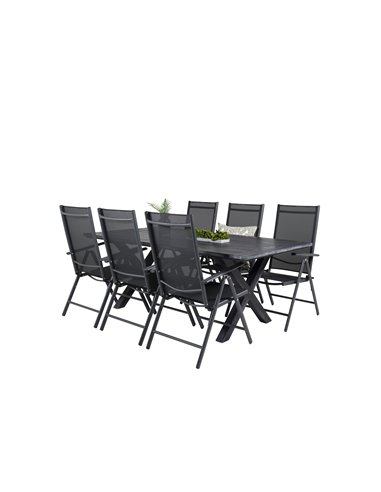 Matgrupp Rives med Break matstolar, 200 × 100 cm
