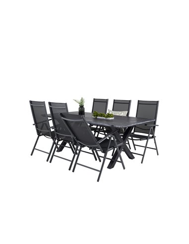 Matgrupp Rives med Break matstolar, 200 × 100 cm