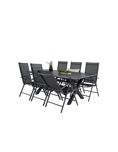 Matgrupp Rives med Break matstolar, 200 × 100 cm