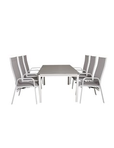 Matgrupp Levels med Copacabana matstolar, 160 × 100 cm