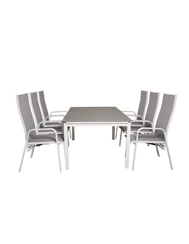 Matgrupp Levels med Copacabana matstolar, 160 × 100 cm