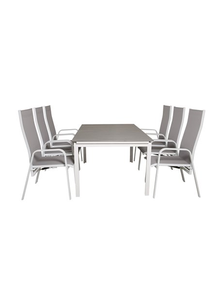 Matgrupp Levels med Copacabana matstolar, 160 × 100 cm