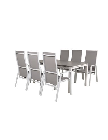 Matgrupp Levels med Copacabana matstolar, 160 × 100 cm
