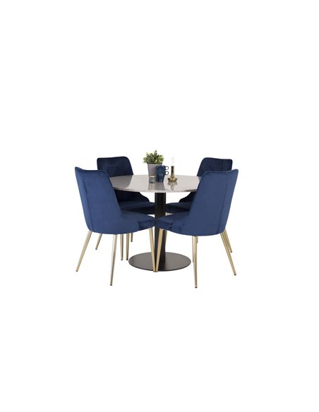 Matgrupp Razzia med Velvet Deluxe matstolar
