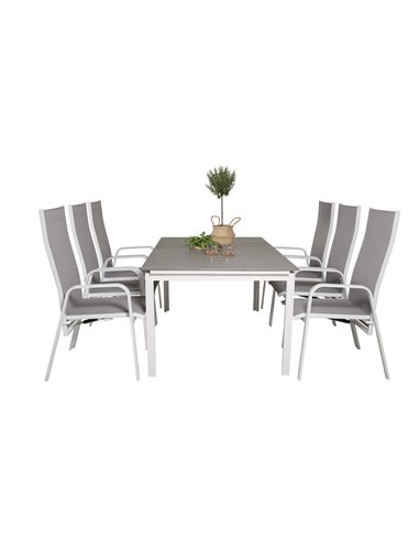 Matgrupp Levels med Copacabana matstolar, 160 × 100 cm