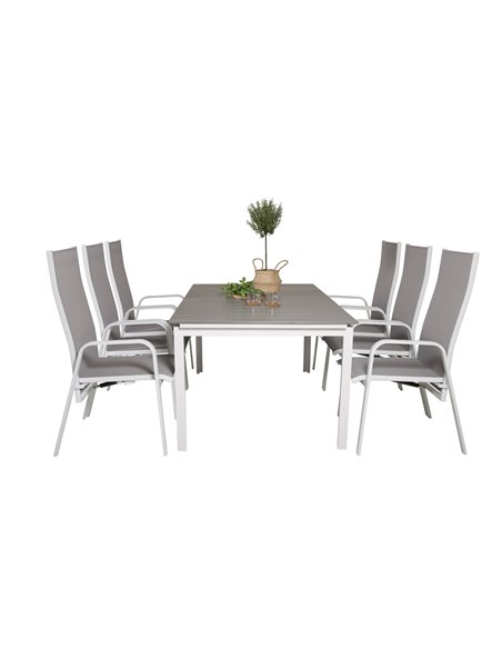 Matgrupp Levels med Copacabana matstolar, 160 × 100 cm