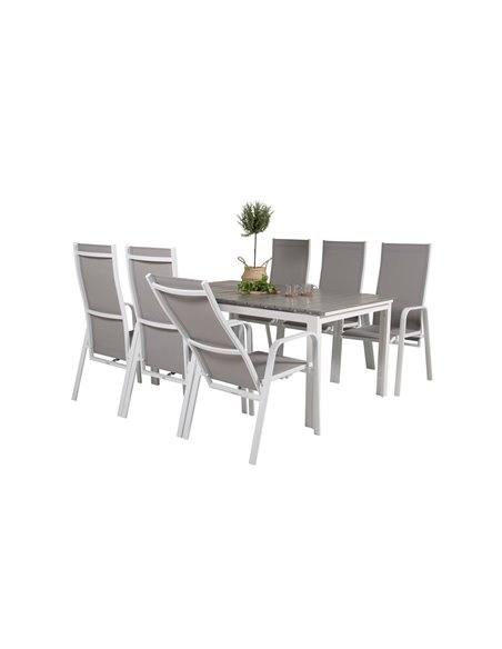 Matgrupp Levels med Copacabana matstolar, 160 × 100 cm