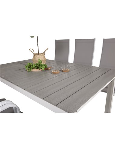 Matgrupp Levels med Copacabana matstolar, 160 × 100 cm
