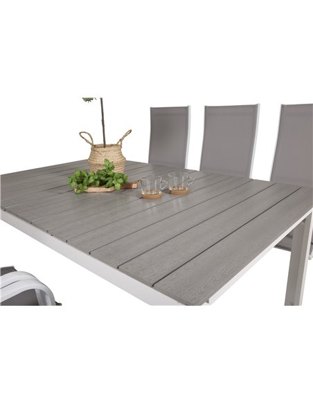 Matgrupp Levels med Copacabana matstolar, 160 × 100 cm