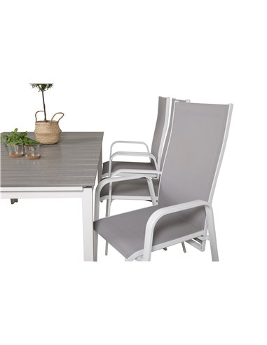 Matgrupp Levels med Copacabana matstolar, 160 × 100 cm