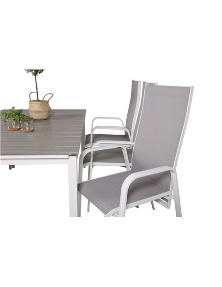 Matgrupp Levels med Copacabana matstolar, 160 × 100 cm