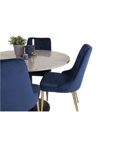 Matgrupp Razzia med Velvet Deluxe matstolar