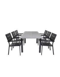 Matgrupp Albany med Levels matstolar, 152 × 90 cm
