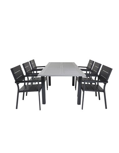 Matgrupp Albany med Levels matstolar, 152 × 90 cm