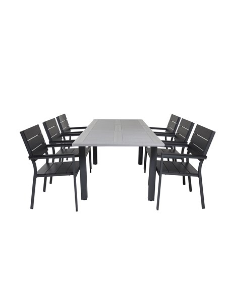 Matgrupp Albany med Levels matstolar, 152 × 90 cm