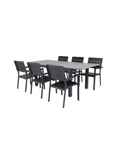 Matgrupp Albany med Levels matstolar, 152 × 90 cm