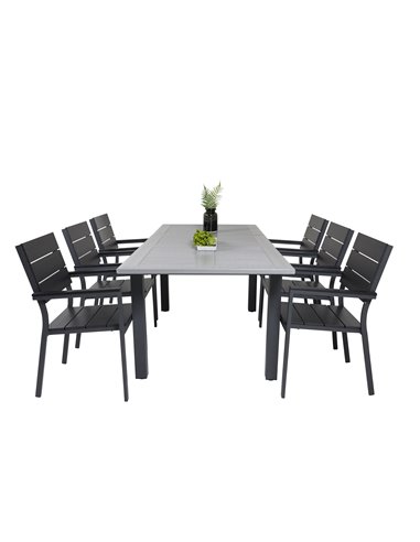 Matgrupp Albany med Levels matstolar, 152 × 90 cm