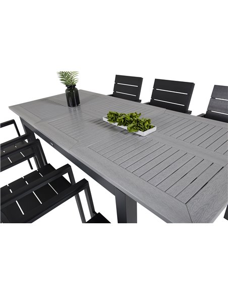 Matgrupp Albany med Levels matstolar, 152 × 90 cm