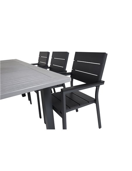 Matgrupp Albany med Levels matstolar, 152 × 90 cm