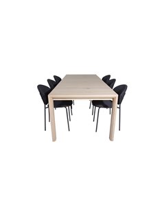 Matgrupp Slider med Vault matstolar, 170 × 95 cm