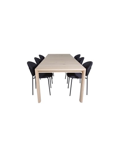 Matgrupp Slider med Vault matstolar, 170 × 95 cm