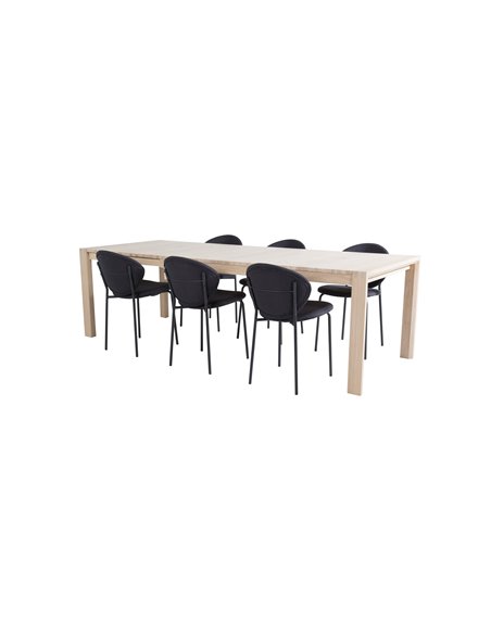 Matgrupp Slider med Vault matstolar, 170 × 95 cm