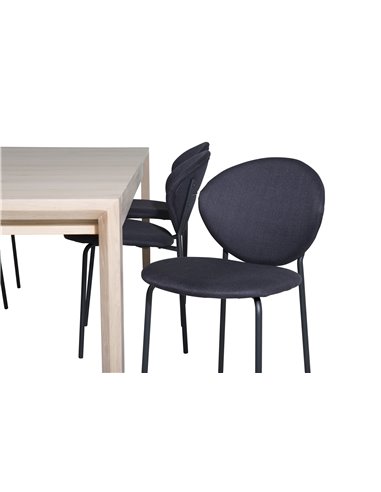 Matgrupp Slider med Vault matstolar, 170 × 95 cm