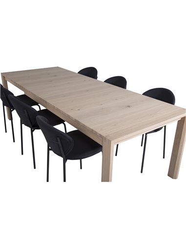 Matgrupp Slider med Vault matstolar, 170 × 95 cm