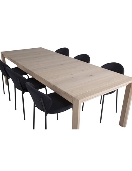 Matgrupp Slider med Vault matstolar, 170 × 95 cm