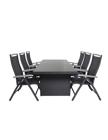 Matgrupp Padova med Albany matstolar, 200 × 100 cm