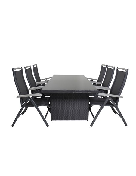Matgrupp Padova med Albany matstolar, 200 × 100 cm