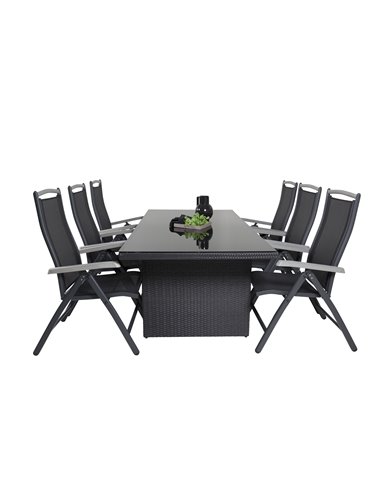 Matgrupp Padova med Albany matstolar, 200 × 100 cm