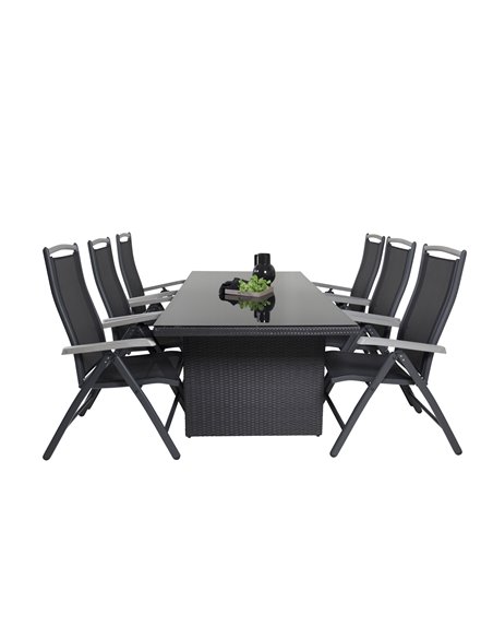Matgrupp Padova med Albany matstolar, 200 × 100 cm