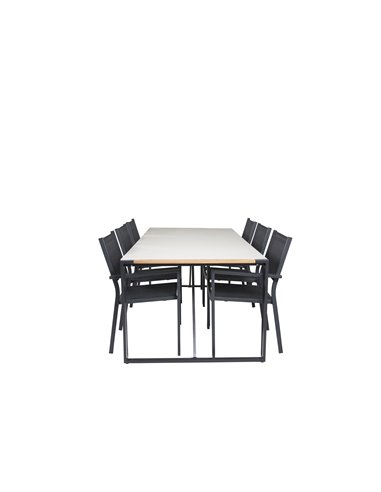 Matgrupp Texas med Copacabana matstolar, 200 × 100 cm