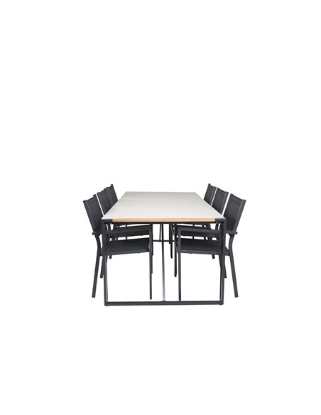 Matgrupp Texas med Copacabana matstolar, 200 × 100 cm