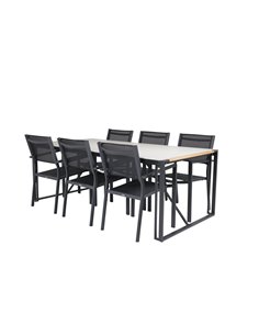 Matgrupp Texas med Copacabana matstolar, 200 × 100 cm 2