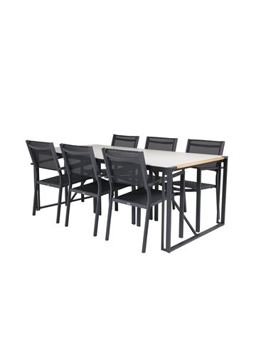 Matgrupp Texas med Copacabana matstolar, 200 × 100 cm