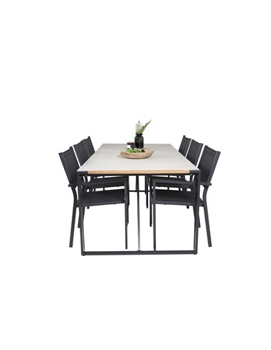 Matgrupp Texas med Copacabana matstolar, 200 × 100 cm