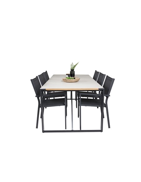 Matgrupp Texas med Copacabana matstolar, 200 × 100 cm