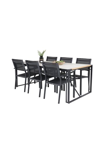 Matgrupp Texas med Copacabana matstolar, 200 × 100 cm