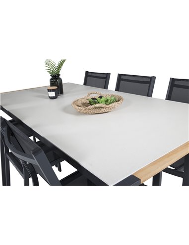 Matgrupp Texas med Copacabana matstolar, 200 × 100 cm