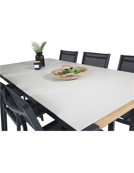 Matgrupp Texas med Copacabana matstolar, 200 × 100 cm