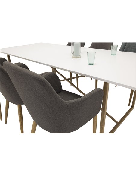Matgrupp Palace med Comfort matstolar, 240 × 100 cm