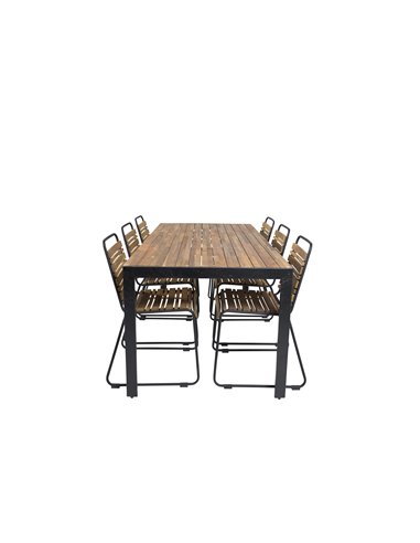 Matgrupp Bois med Bois matstolar, 205 × 90 cm