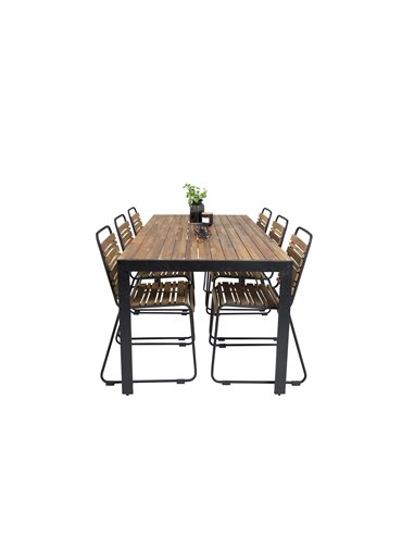 Matgrupp Bois med Bois matstolar, 205 × 90 cm