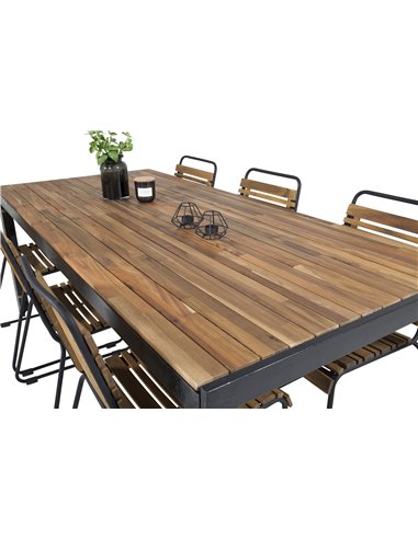 Matgrupp Bois med Bois matstolar, 205 × 90 cm