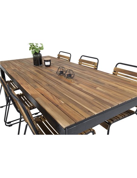 Matgrupp Bois med Bois matstolar, 205 × 90 cm
