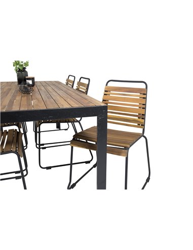 Matgrupp Bois med Bois matstolar, 205 × 90 cm